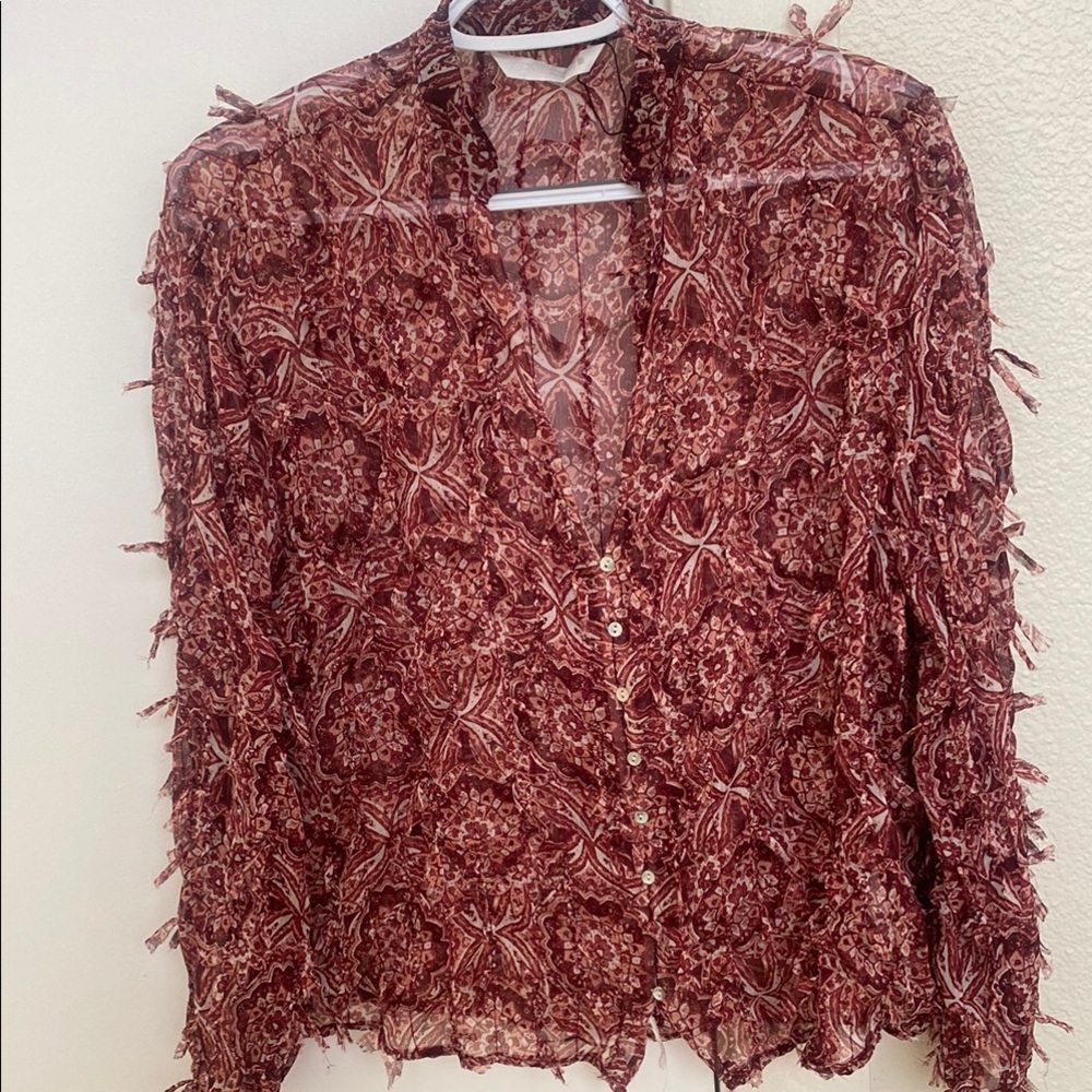 Zara Burgundy  Blouse